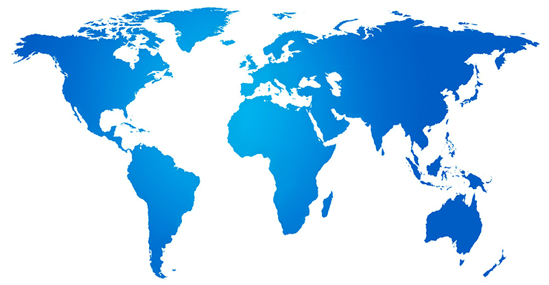 World map showing global cyber threat landscape